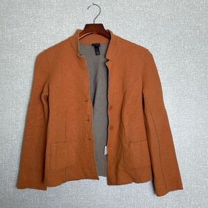 Eileen Fisher Burnt Orange Merino Wool Jacket